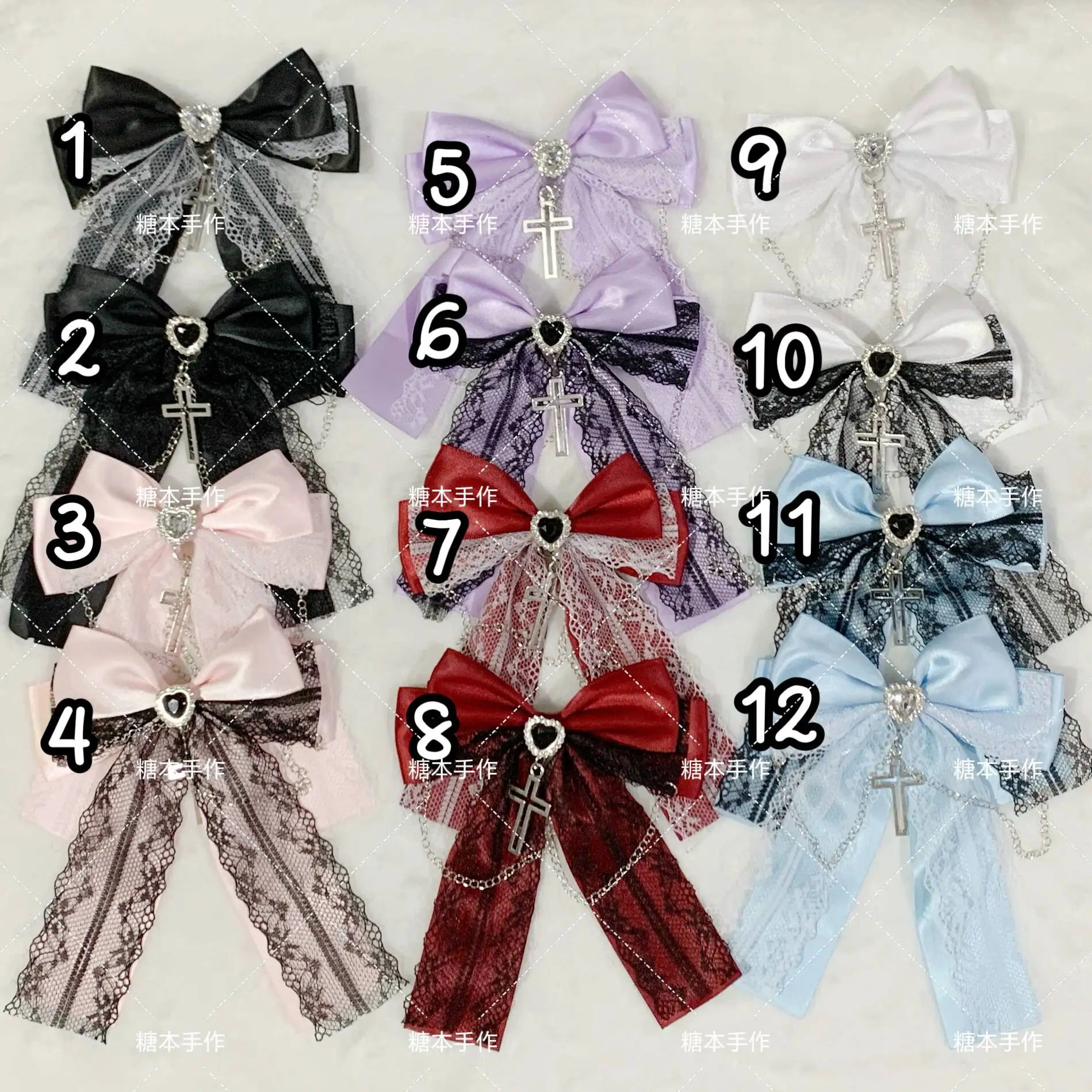 

Headband Jirai Kei Bow Decoration Ribbon Cross Cute Chain For Bags Various Colors Jk Lolita Decoration Bowknot Landmine Kawaii