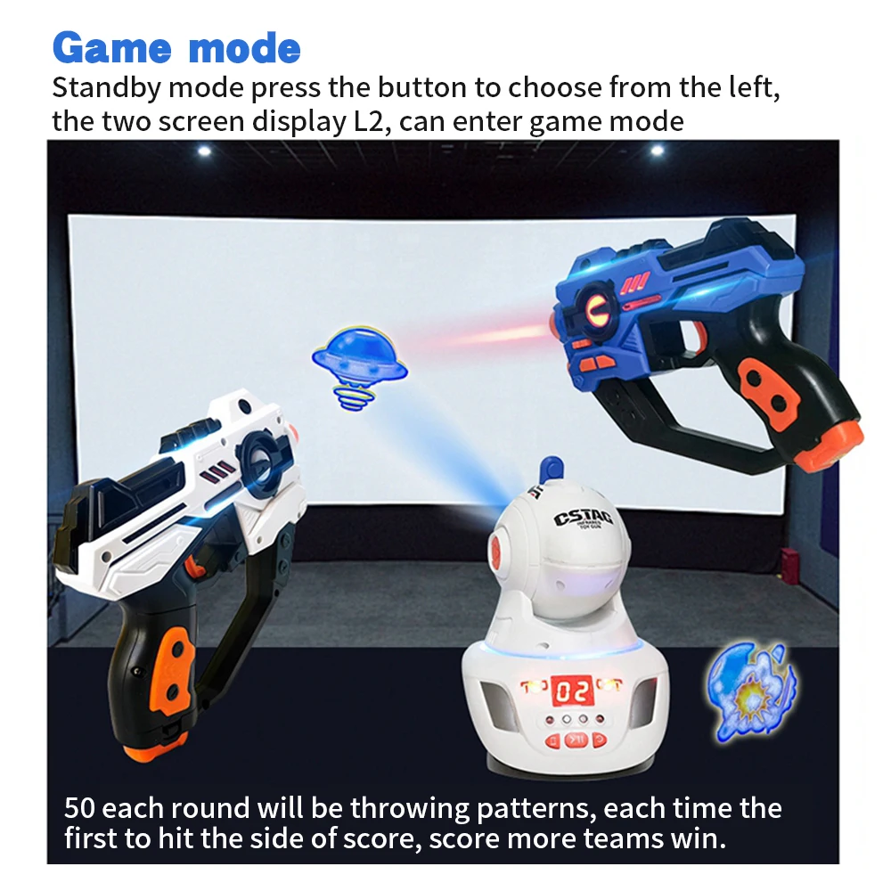 2Pcs/set Kids Laser Tag Toy Guns Electric Infrared Projector Set Toy Gun for Child Laser Tag Battle Game Toys for Kids Gifts