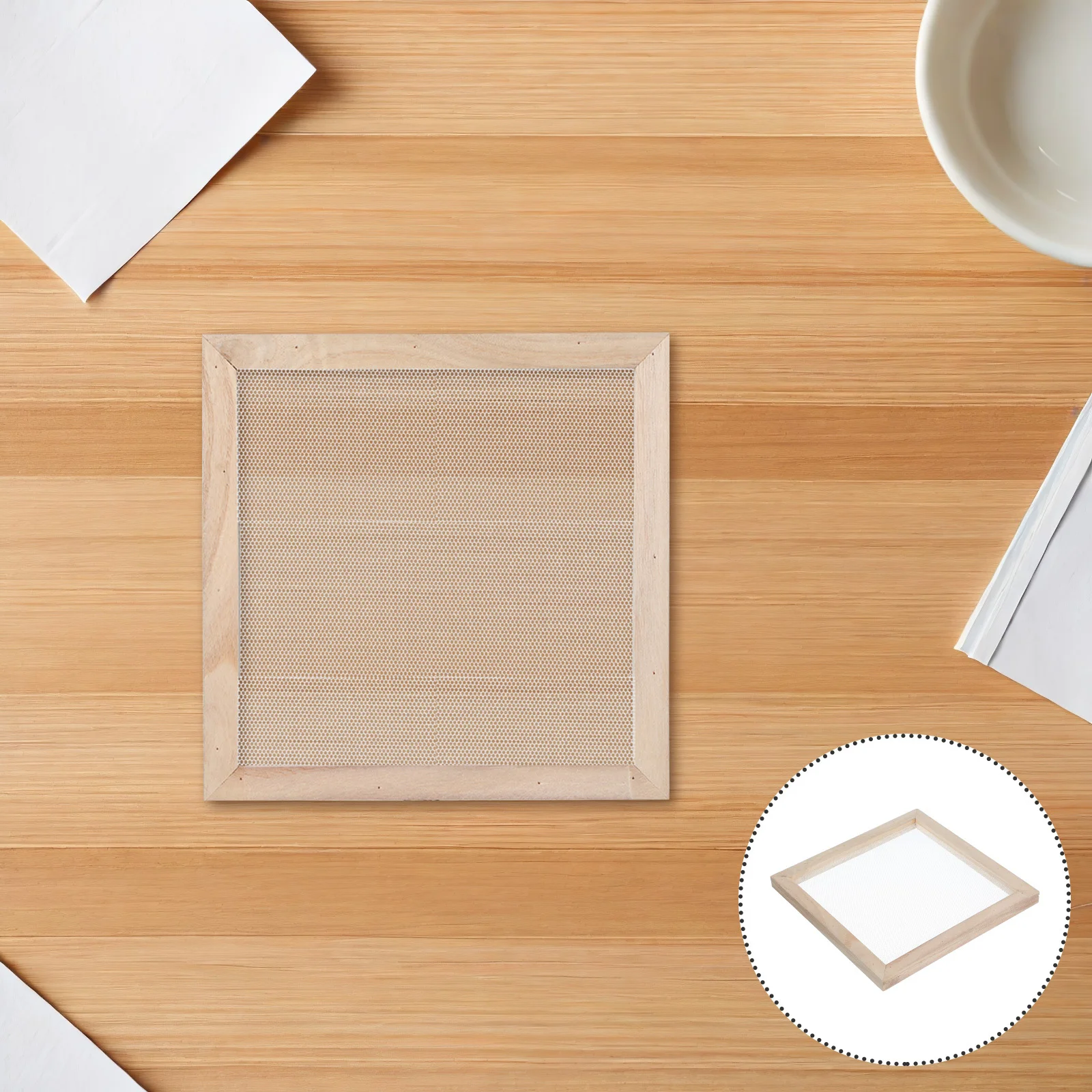 

Natural Wooden Paper Making Frame Paper Making Screen DIY Crafts Educational Handmade Pulp Mold for Kids Creativity Papermaking