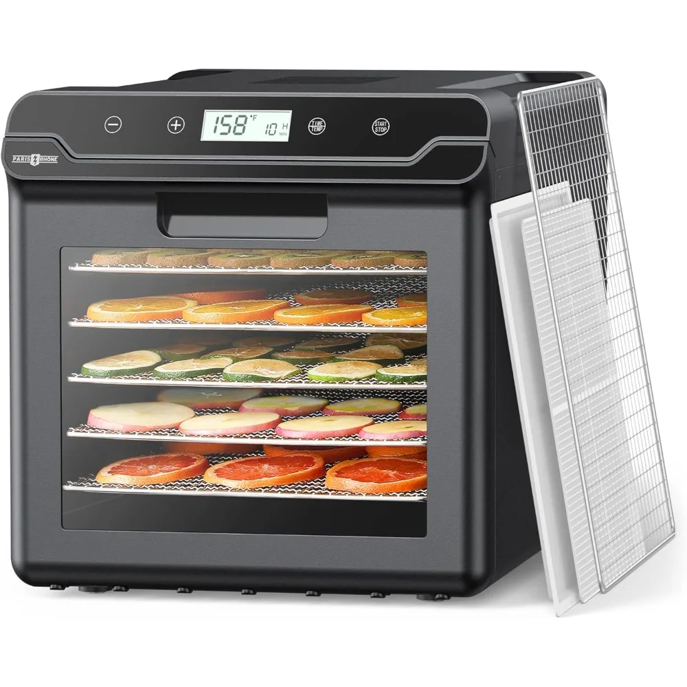 Food Dehydrator,  Dehydrator Machine with 6 Stainless Steel Trays,72H Digital Timer,Temperature Control,Drop-Down & Viewing Door