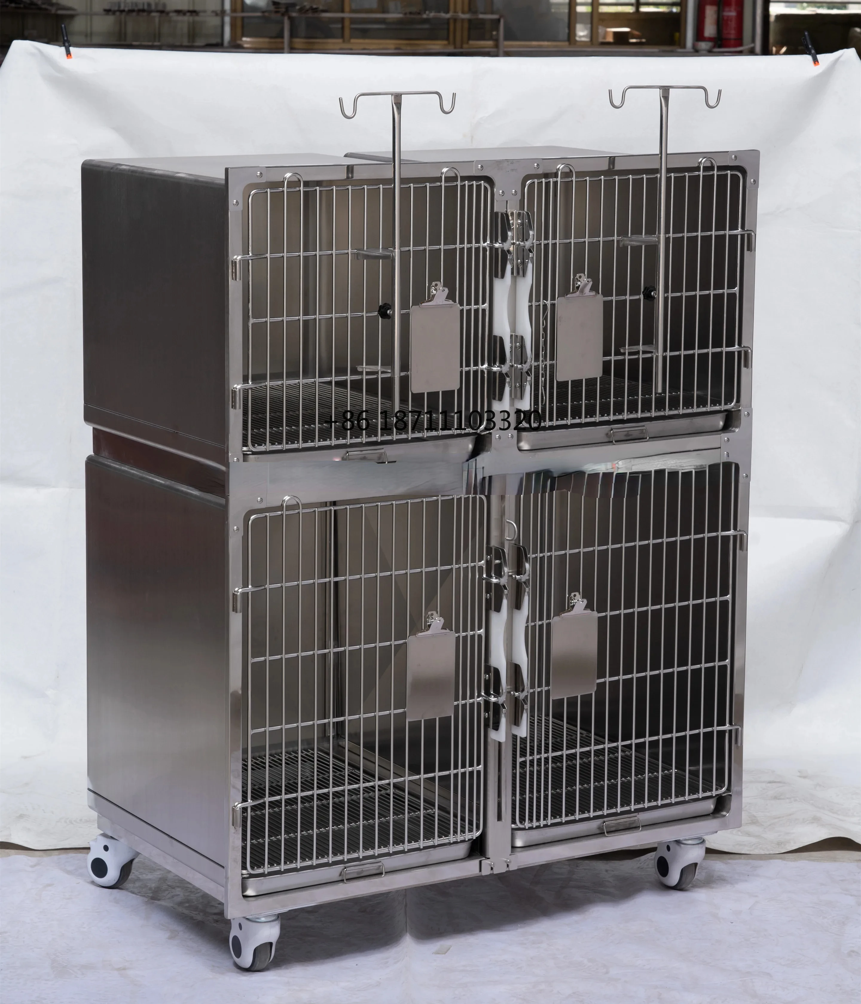 VC-A04 Pet shop or hospital Veterinary instrument Stainless steel pet display cage for sale