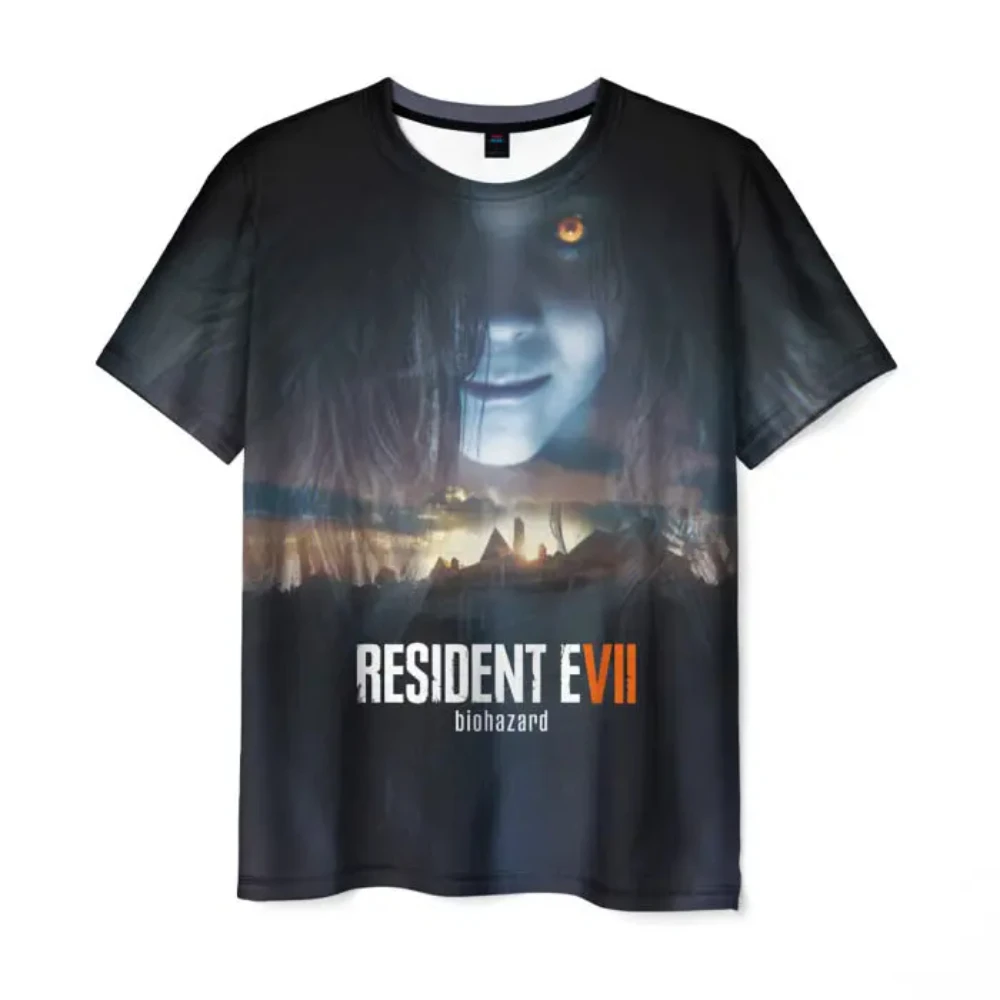 Hot Horror Game Resident Evil 3 3D Print Men\'s T-Shirts Fashion Loose Short Sleeve O-neck Unisex Tee Top Oversized Streetwear