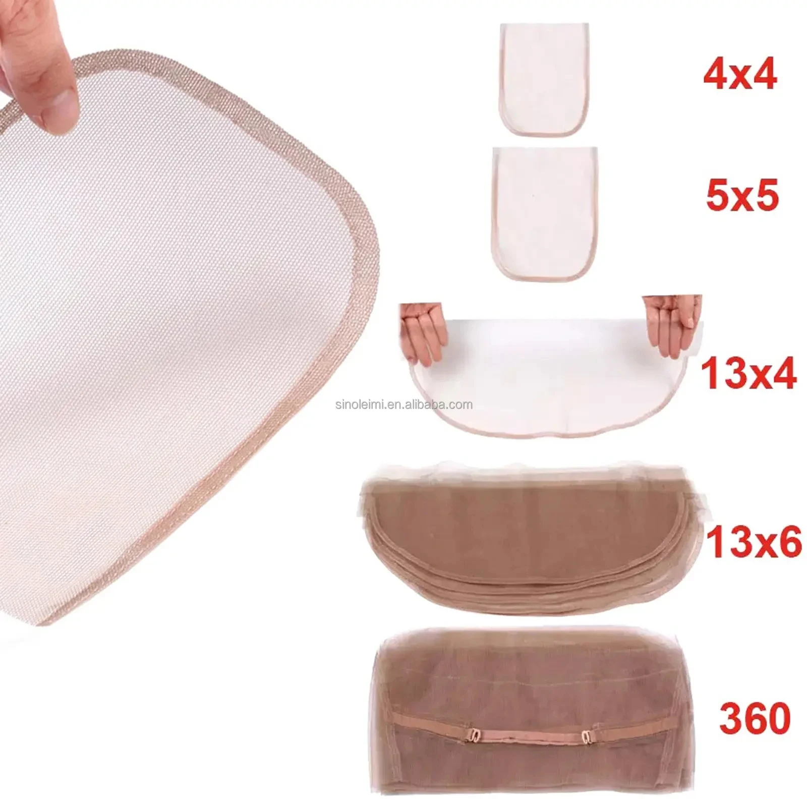 2x6 4x4 6x6 13x4 360 Diy 가발베이스 용 스위스 프론트 레이스베이스 헤어 네트 C.ap 레이스 정면 클로저 헤어 네트 액세서리