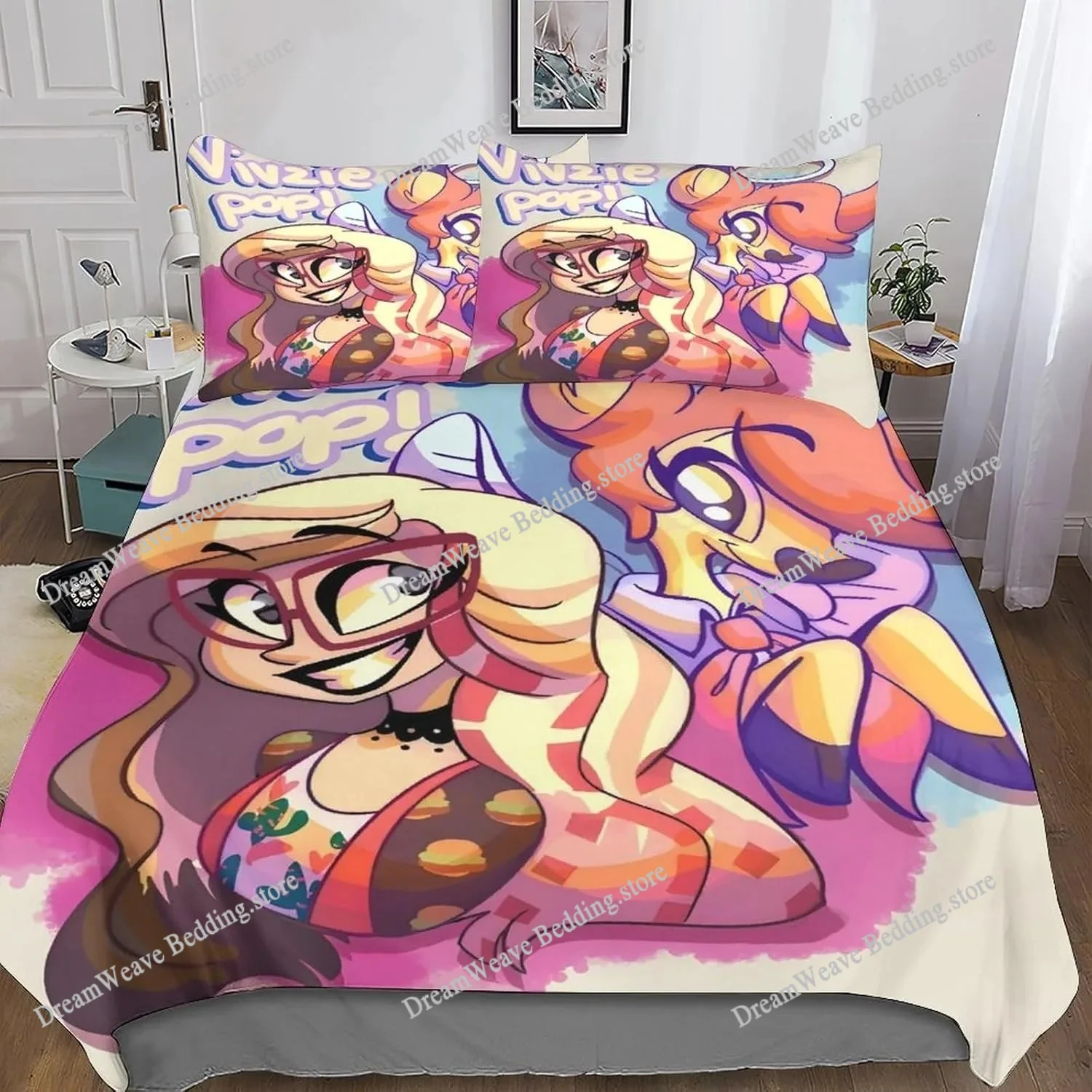 

Hazbin Hotel Cartoon Game Duvet Cover Pillowcase Bedding Set Adult Boys Girl Bedroom Decoration Children Gift Single Double Size