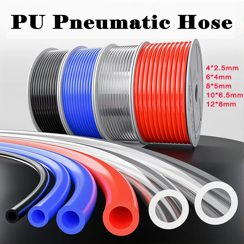 10M 20M 50M 100M Polyurethane Tubing 4mm 6mm 8mm 10mm12mm Air Component Hose Pipe Line Hose Pneumatic Tube for Compressor Setups