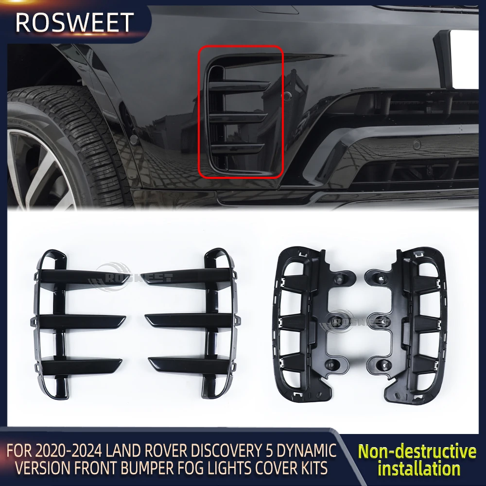 

Car Front Bumper Grille Air Vent Cover Trim Fog Lights Cover Bottom Plate For Land Rover Discovery 5 2020-2024 L462 Accessories