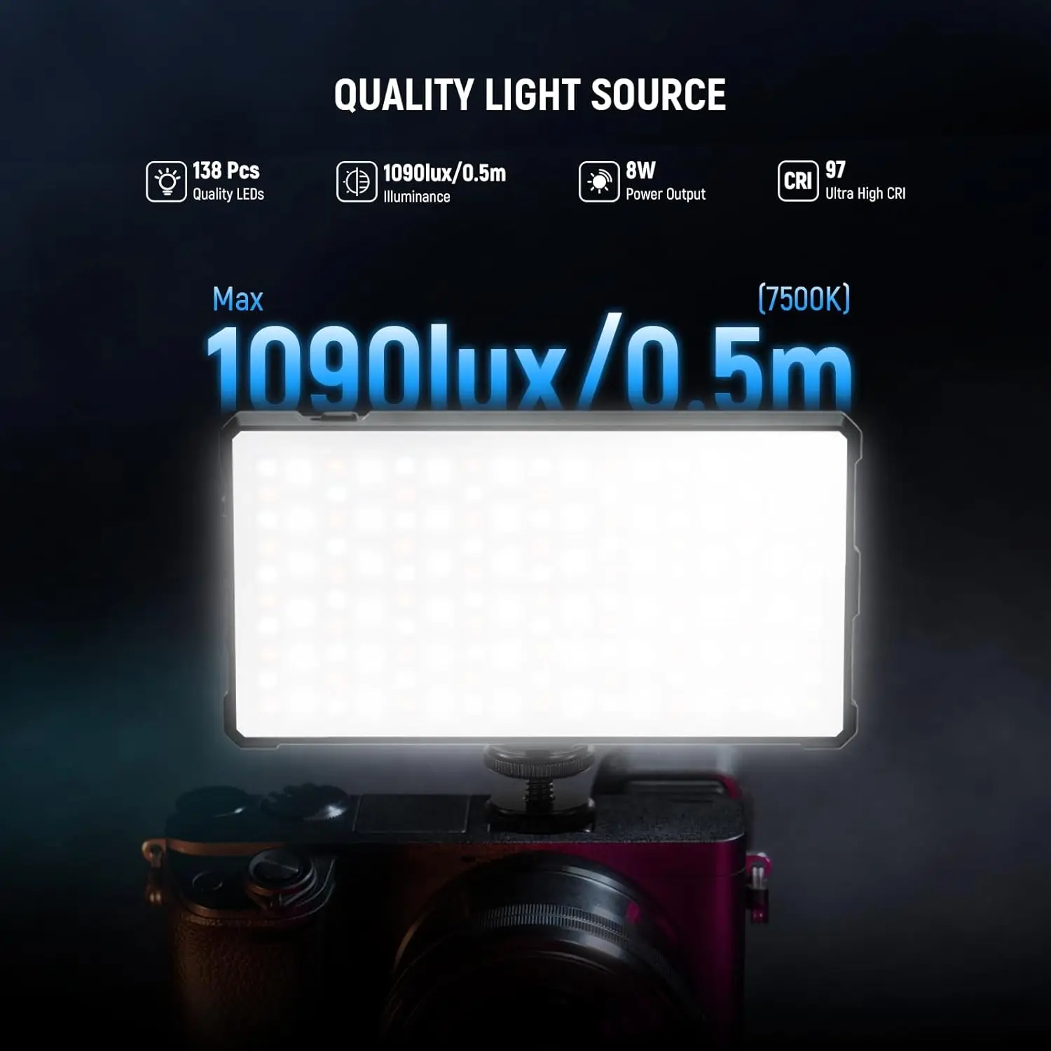 NEEWER Basics RGB-Videoleuchte 9W 2700K-7500K Tragbare Vollfarb-RGB 4000mAh Wiederaufladbare Metall-LED-Kamera-Panelbeleuchtung – Detail 3