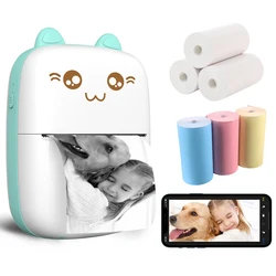 Mini Printer Sticker Thermal Printer Bluetooth Portable Phone Printer Study Printer for Pictures Photos Journals DIY Compatible