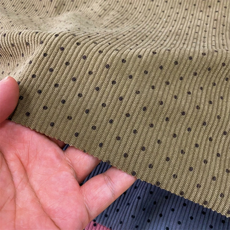 

Polka Dots Corduroy Fabric Round Dots Printed Corduroy Multiple Colors Warm for DIY Decorate Sofa,Sewing Clothing,Pillowcase,etc