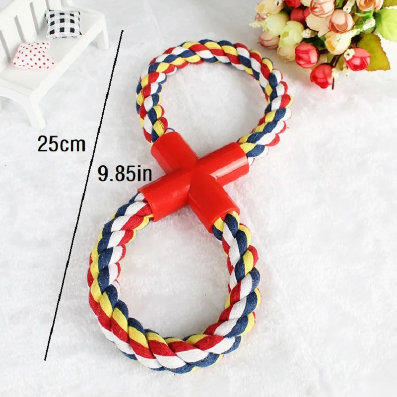 

Indestructible Dog Toys,Figure of 8 Natural Cotton Rope for Small Medium Dogs,Chew Toys for Boredom,Pulling,Teeth Cleaning