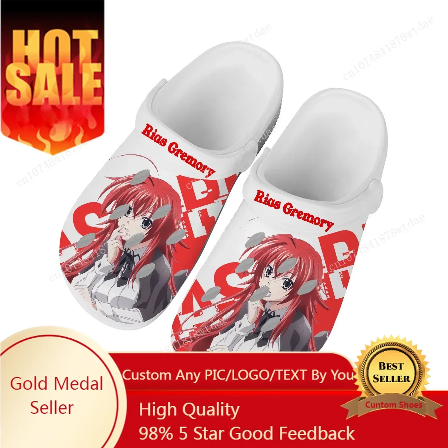 

Anime High School DxD Home Clogs Men Women Teenager Customize Water Shoe Rias Gremory Cartoon Garden Beach Hole Slippers Sandals