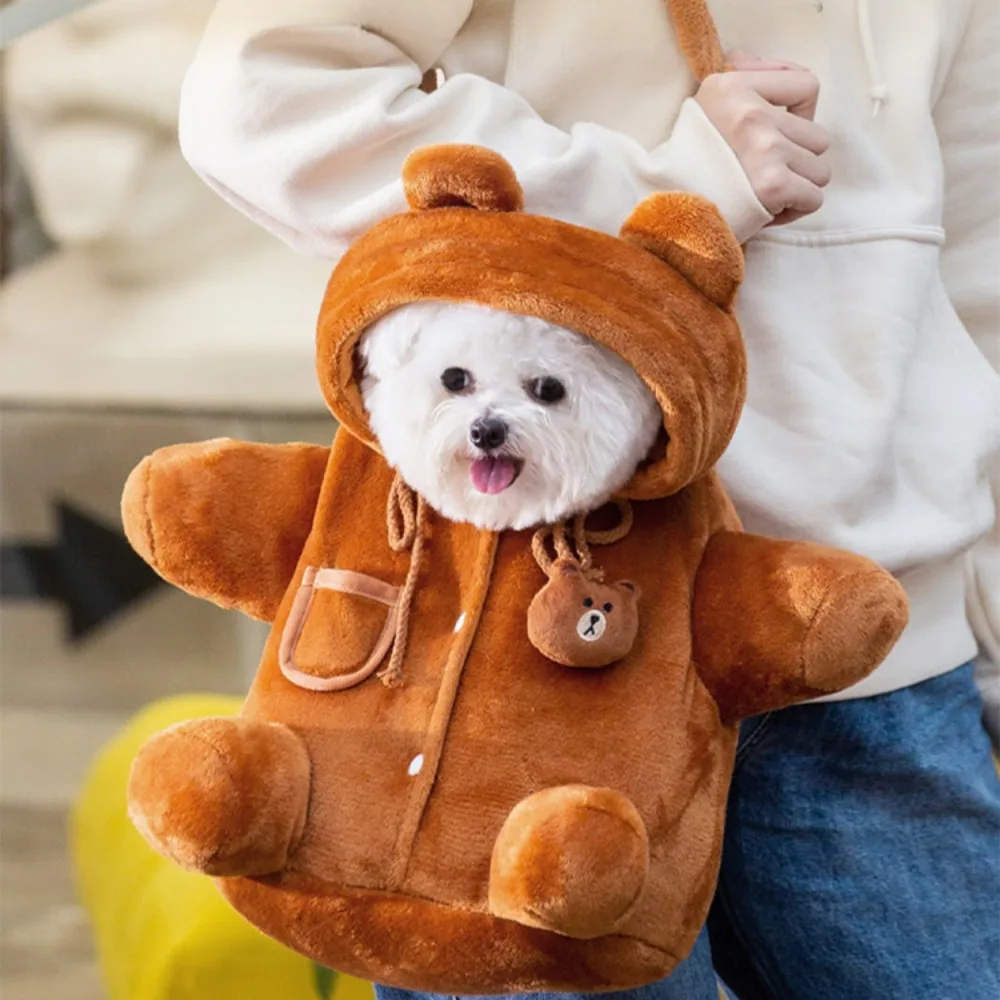 Dog Bag Cat Bag Autumn And Winter Warm And Windproof Cute Crossbody Bag Cat Backpack Pet Supplies