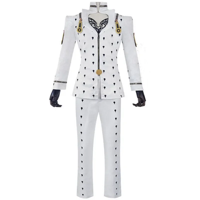 Anime JoJo Bizarre Adventure Bruno Bucciarati Cosplay Costume Black White Suits Uniform Zentai Full Set