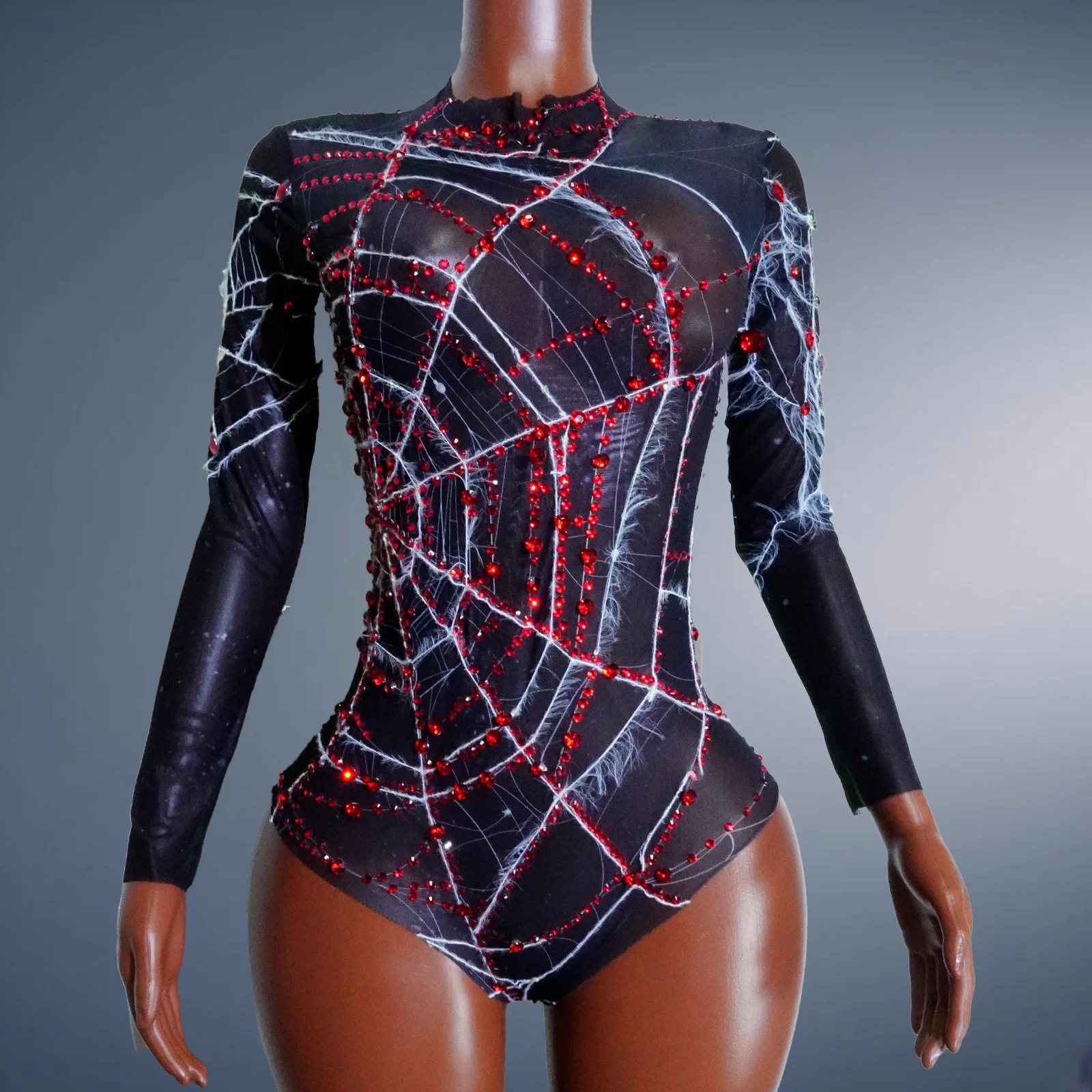 거미줄 시스루 레오타드 파티 바디수트 할로윈 코스프레 클럽 프롬 댄스 드랙퀸 의상 페스티벌 의상