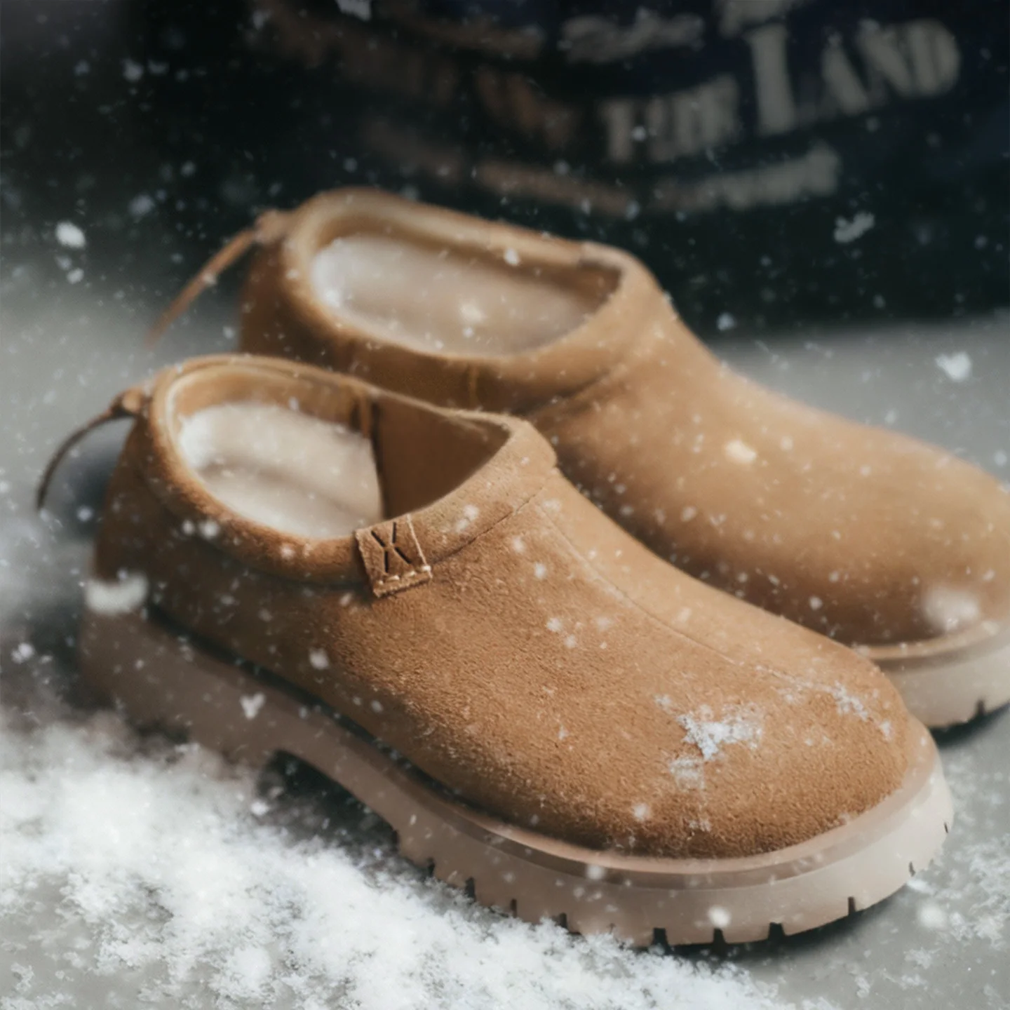 

Maden Men's Retro Fleece Lined Brown Snow Boots Lined Slip On Chunky Sole Low Top Ankle Boots Warm Casual Shoes for Fall Winter