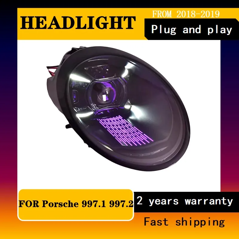 Car Styling for Head Lamp for Porsche 997.1 997.2 Headlight 2005-2012 Headlights 911 DRL Turn Signal High Beam Angel Eye Pr