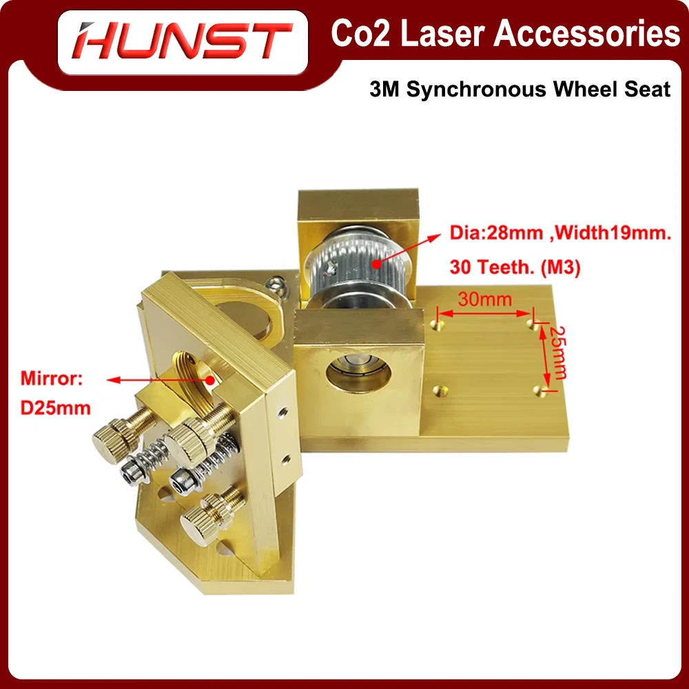 HUNST X-axis Motor Base, Reflector Bracket, 3M-19 Synchronous Wheel Set.  Co2 Laser Engraving and Cutting Machine Accessories.