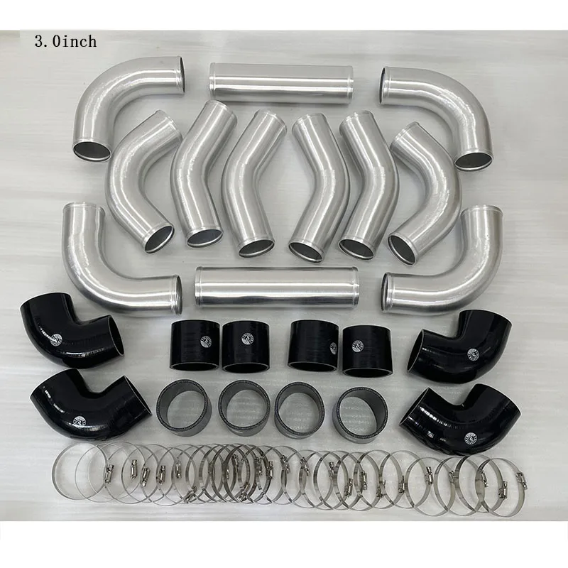 Aluminium Universele Intercooler Turbo Piping kit pijp + slangkoppeling OD 2.0 "2.5" 3 "inch 300mm Lange voor Auto