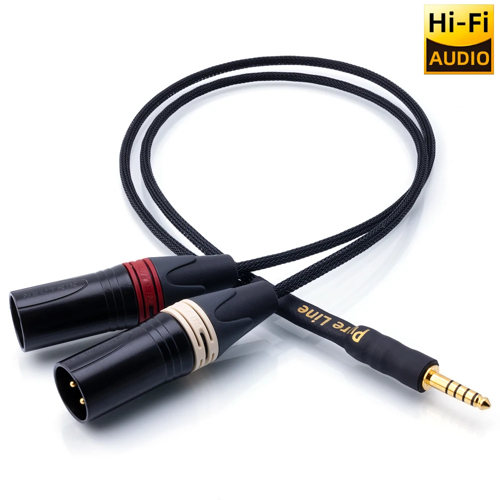 【Pureline】Japan Mogami 2944 Hi-end HiFi 4.4mm To 2XLR OFC Audio Cable Balanced 4.4mm Male To 2TRS Male Mixer Amplifier DAP Cable