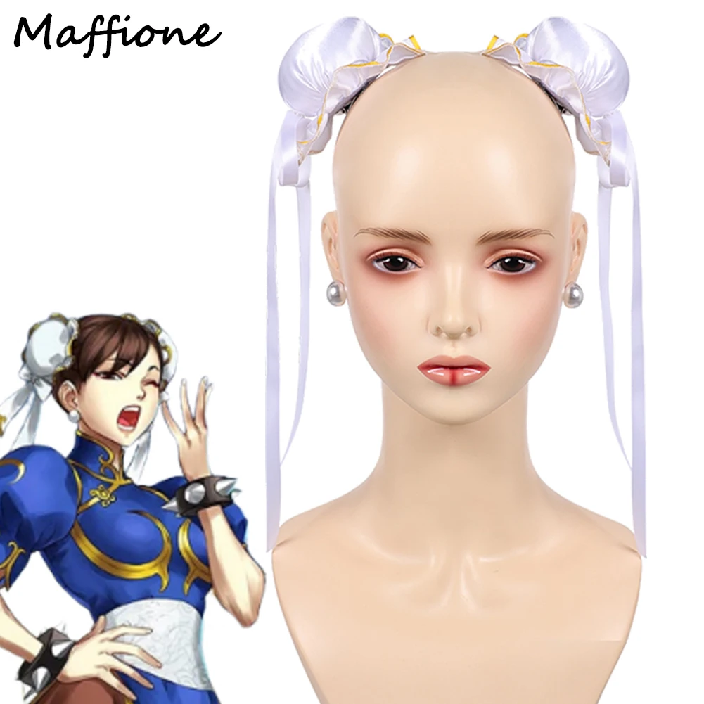 

Game OW ChunLi Juno Cosplay Hair Tie Earrings Costume Accessories Women Disguise Headwear Pearl Earrings Halloween Party Suits