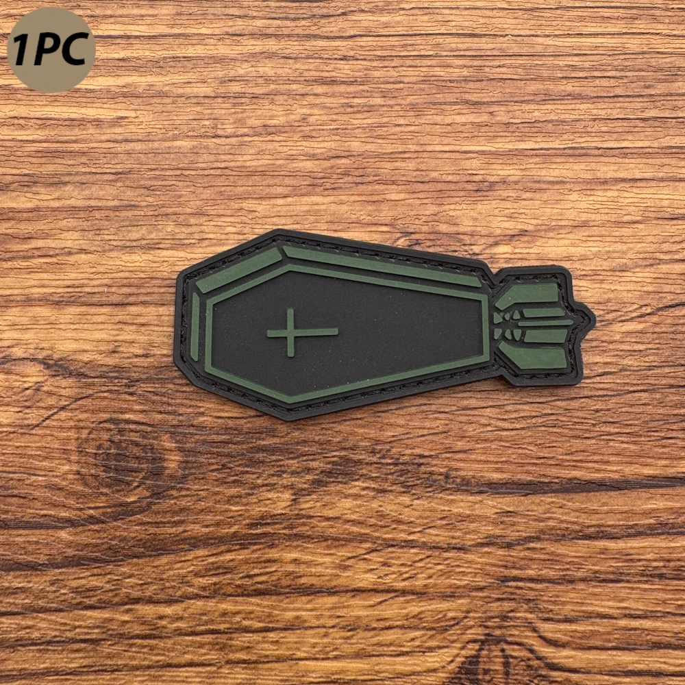 Irregular Polygon Symbol Embossed Pvc Glow-In-The-Dark Armband 3D Decorative Patch Badge Applique Backpack Jacket Fabric DIY Accessory with Fleece Backing