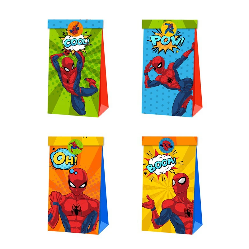 12pcs Marvel Avengers spiderman baby yoda Toys Gift Bag Candy Loot Bag Cartoon Theme Party Festival Birthday Decoration Favor