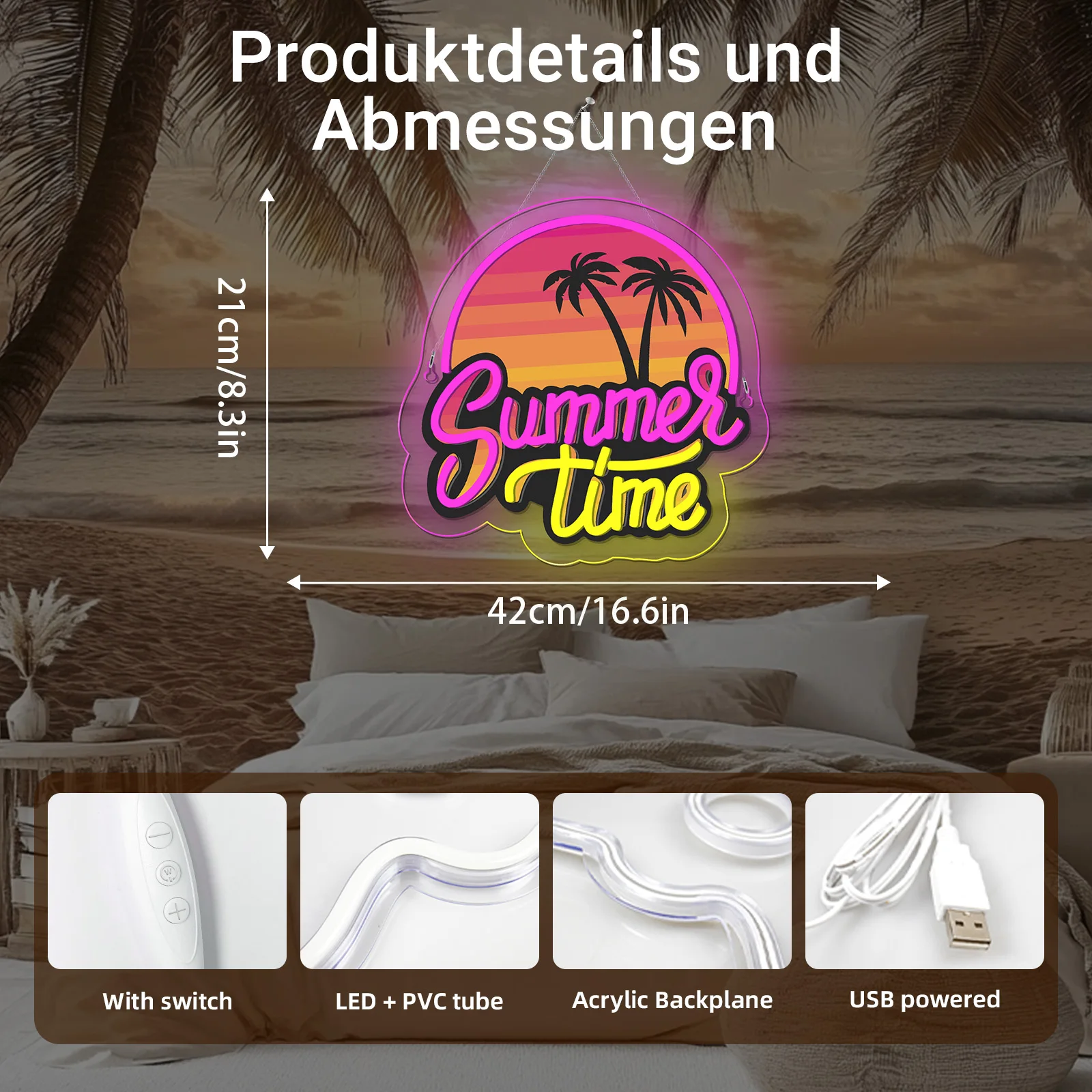 Summer Time Neon Sign UV Print - Commercial Printing Shop ulasan dan harga