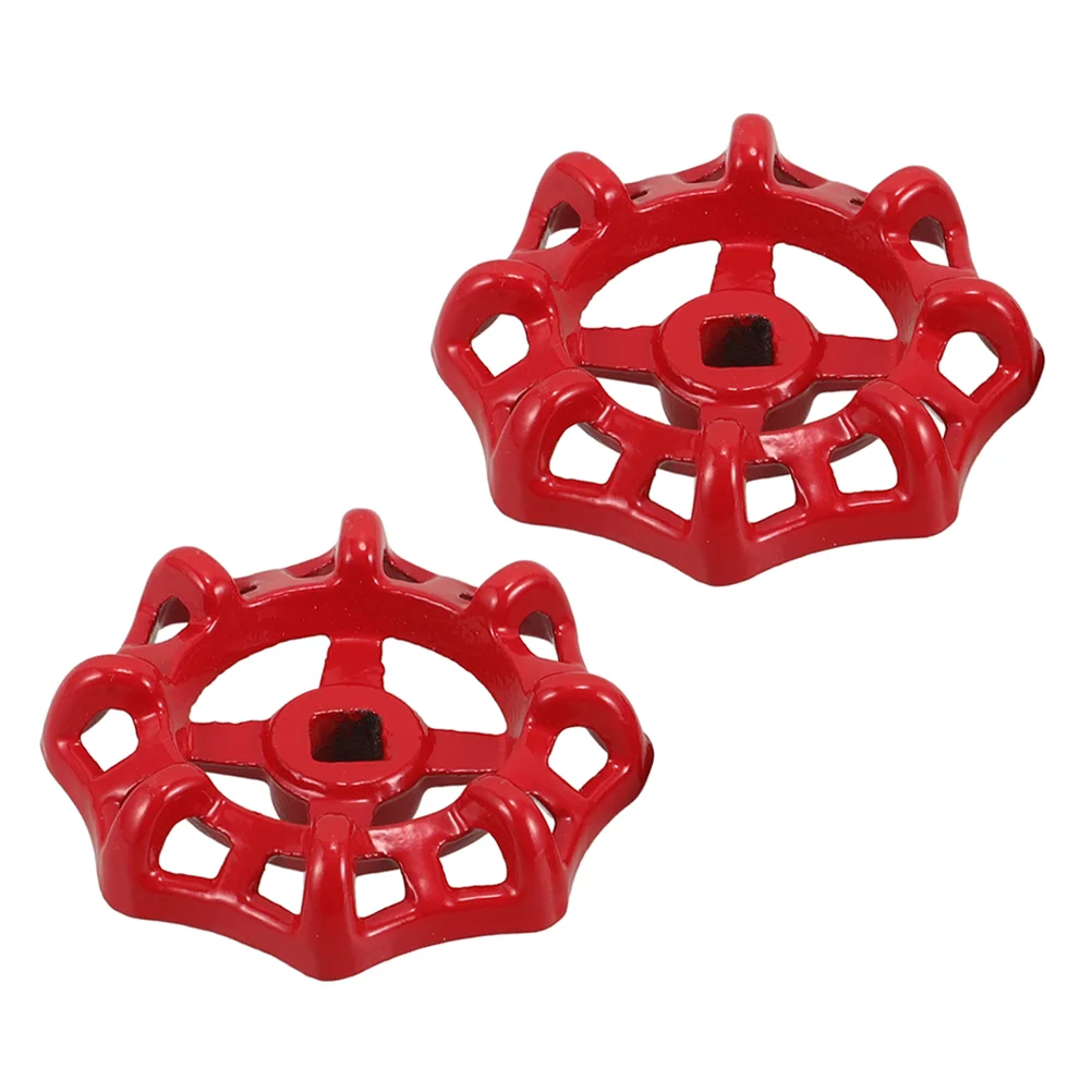 2 Pcs Shut-off Valve Outdoor Faucet Replacement Parts Dedicated 570X570X100CM Wheel Handles Red Water Spigot