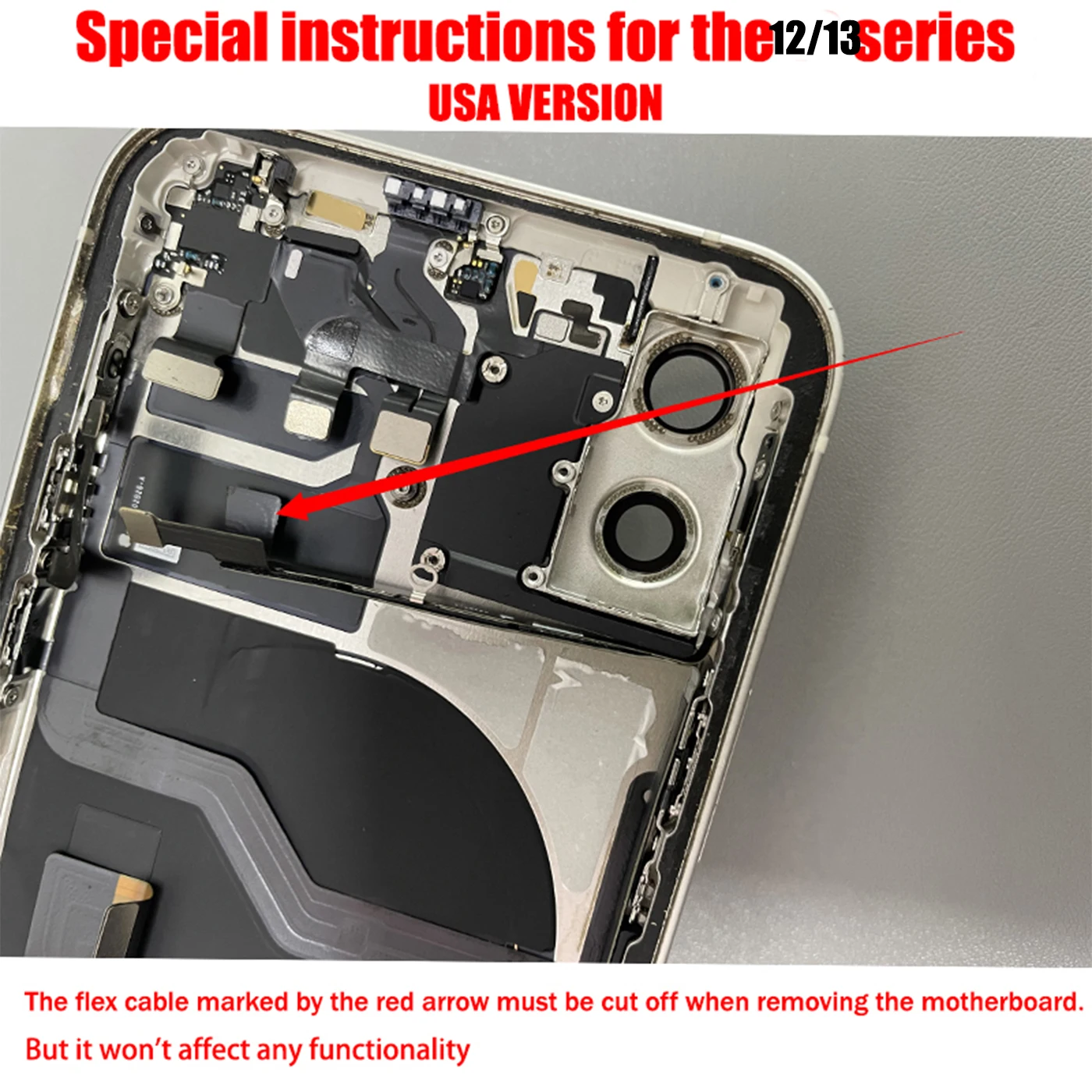Disassembled Middle Frame Back Housing For iPhone 12/13mini Chassis , Rear Cover Glass with Wireless Charging Assembly 95% New,
