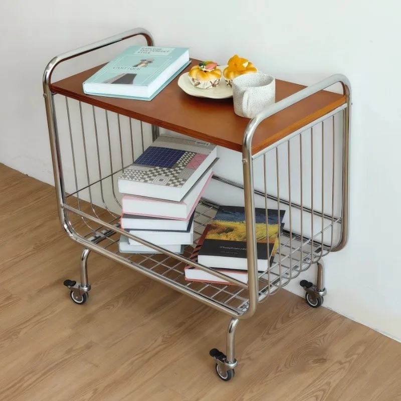 Мобильный телефон с колесным краем, несколько мест для хранения из нержавеющей стали, средневековая тележка для хранения в гостиной, простой журнальный столик в скандинавском стиле