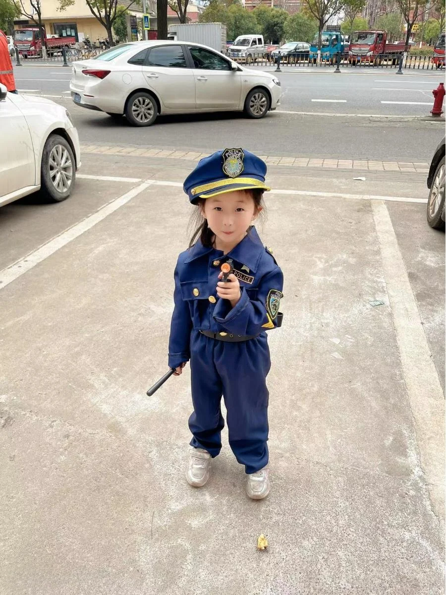 Kinderkostuum Rollenspel Outfit Prestaties Halloween Maskerade Par Kleding Polyester Materiaal Politie orm
