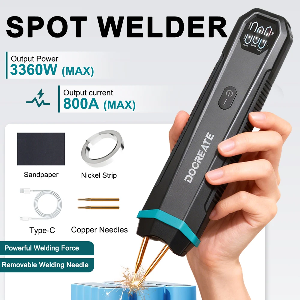 Portable Handheld Spot Welder 3360W 800A Mini Machine for Nickel Steel Iron Sheet Battery DIY Repair-Handheld Spot Welding Tool