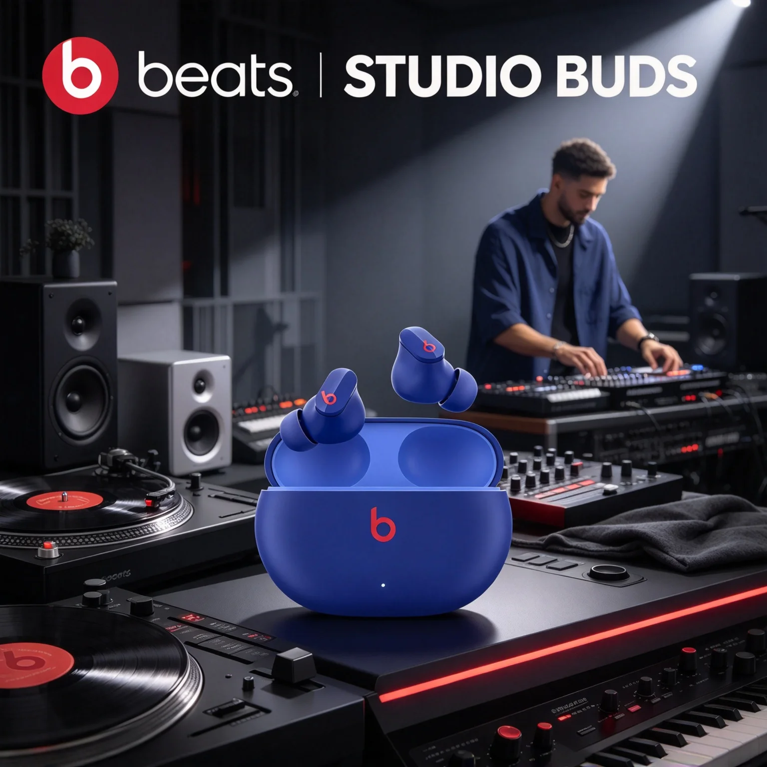 Beats Studio Buds True Wireless Earbuds, Active Noise Cancelling, IPX4 Rating, Built-in Mics, Up to 24 Hours Total Playback Time