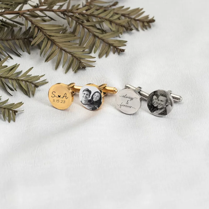 

Манжеты из нержавеющей стали с гравировкой на заказ и портретной фото, подарки на день рождения, День святого Валентина, Рождество для мужчин и женщин