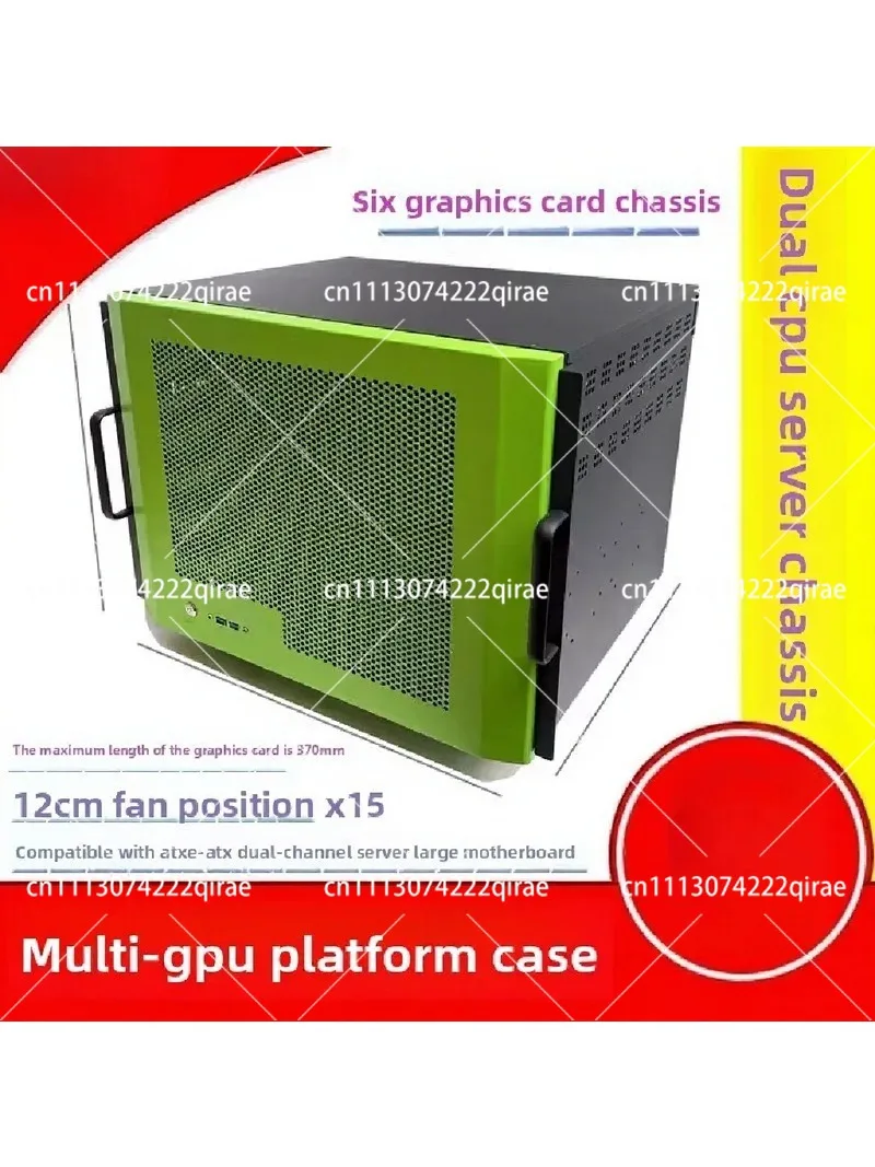 6-Card Chassis Dual-Channel Server, Ultra-Long Graphics Card E-ATX Large Motherboard Chassis, Multi-GPU Platform Case