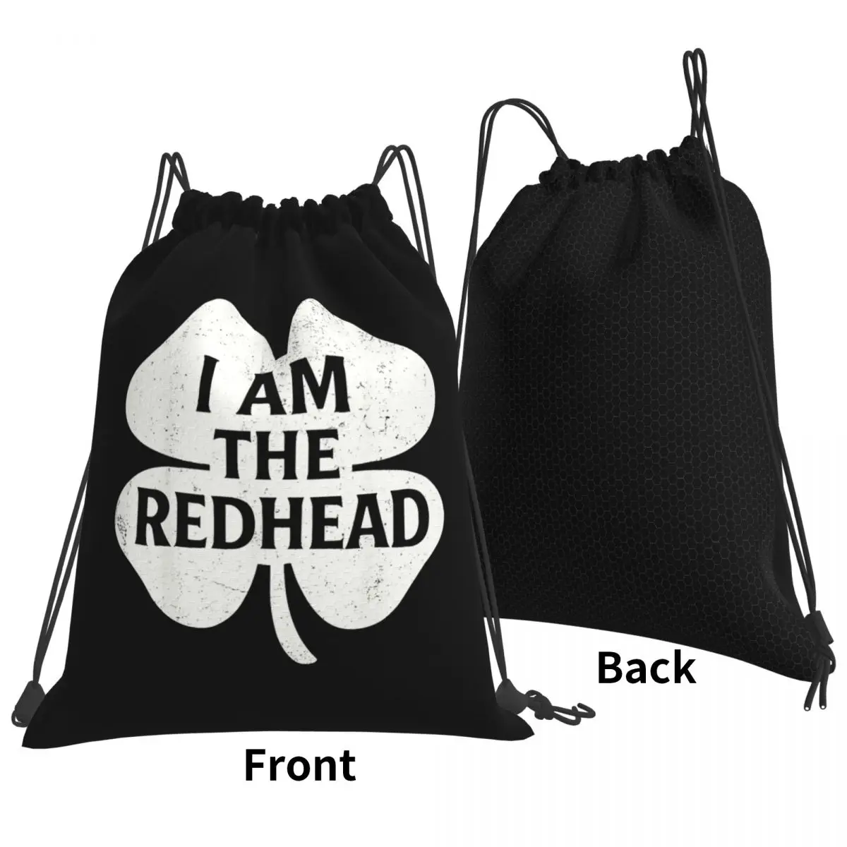I Am The Redhead St Patricks Day Backpacks Portable Drawstring Bags Sports Bag Book Bags for Travel School