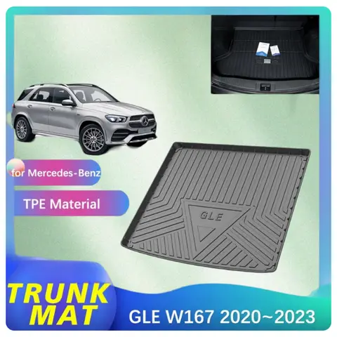 메르세데스-벤츠 GLE W167 350 450 300d 쿠페 용 특수 뒷 트렁크 매트 2020 ~ 2023 방수 바닥 패드 공간 장식 액세서리