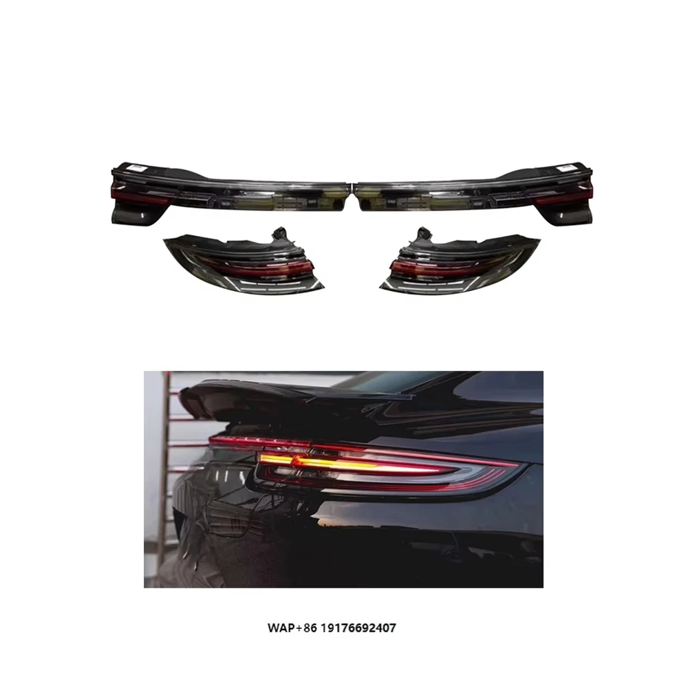 Black Through Taillight Assembly Upgrade for  Panamera Old to New 2010-2023 Non Destructive Installation Rear Lamp