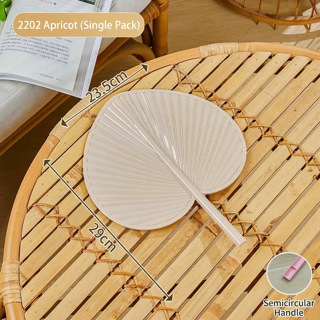 PP Portable Fan Sturdy Natural Leaf Fan Plastic Palm Fan Flexible For Summer Use Outdoor Walking Home Cooling