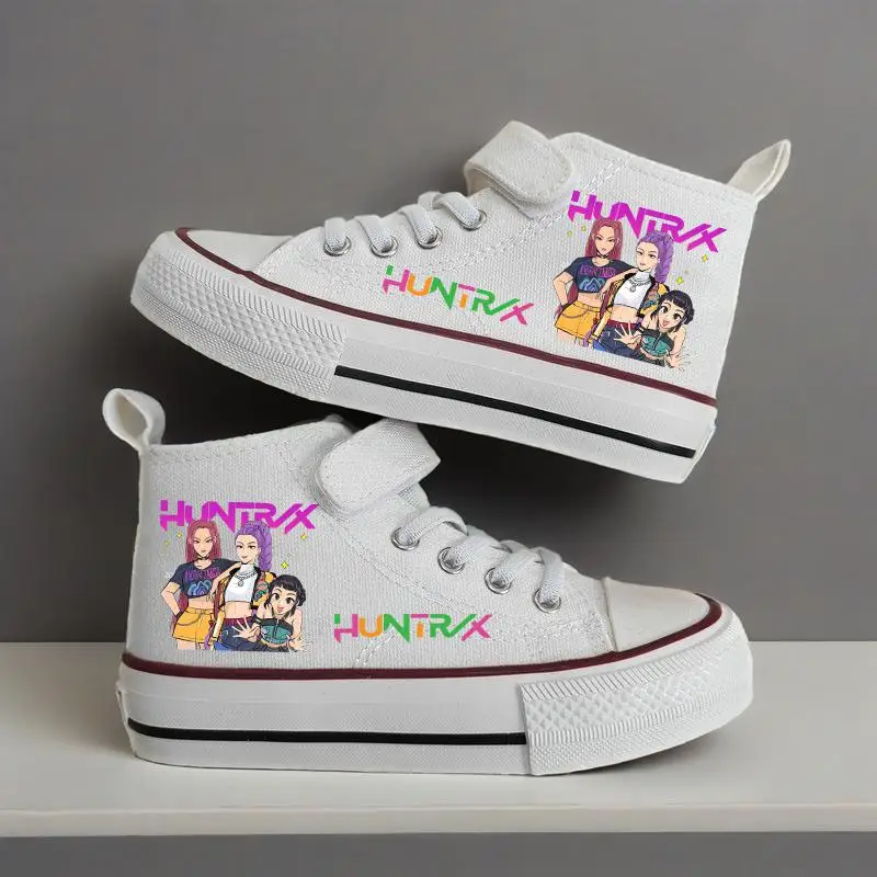 Kpop Demon Hunter chaussures en toile pour enfants filles baskets hautes chaussures de sport respirantes étudiant chaussures de course en plein air chaussures de Tennis