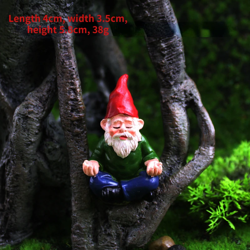1 PC /4PC yoga gnome statue, gnome resin decoration, garden decoration, indoor, tabletop, courtyard and garden statue decoration
