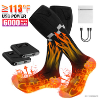 New Heated Socks for Men Women Rechargeable 6000mah Battery Electric Socks Winter Foot Warmer Outdoor Skiing Hunting Fishing