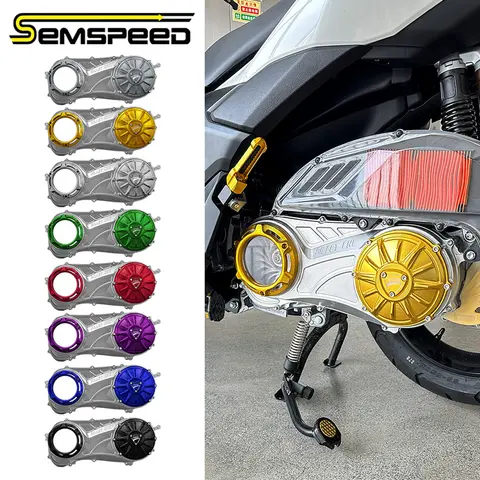 SEMSPEED Motorcycle CNC Transmission Cover For YAMAHA NMAX 155 125 NMAX NVX/Aerox 155 125 2021-2025 2022 2023 2024