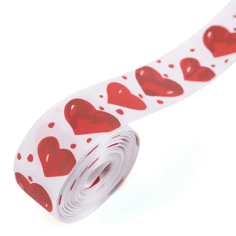 Rouleau de ruban de décoration de mariage, cadeau de fleur de saint-valentin, largeur 2.5 cm, design de lieu de mariage, nœud de ballon de témoin romantique, 5 mètres/rouleau