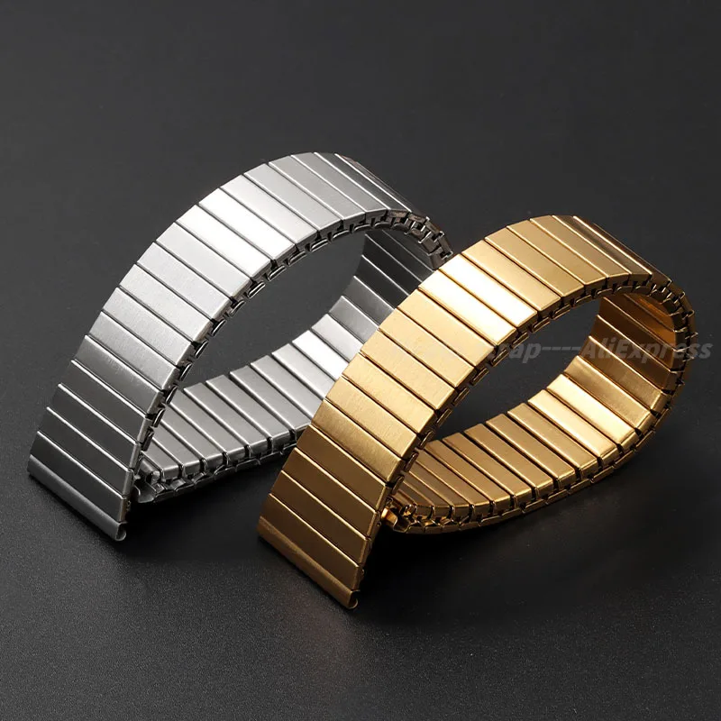 22mm Stainless Steel Elastic Stretch Strap for Huawei for Samsung Galaxy Watch Band Metal Expansion Wristband Universal Bracelet
