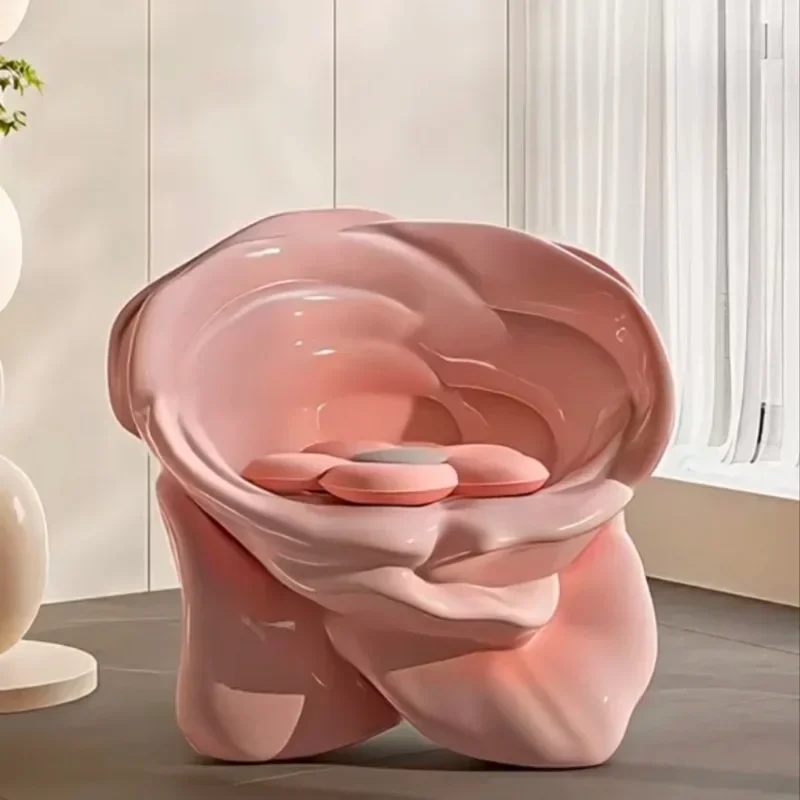 Rose single leisure chair backrest bedroom villa showroom fiberglass designer furniture seat