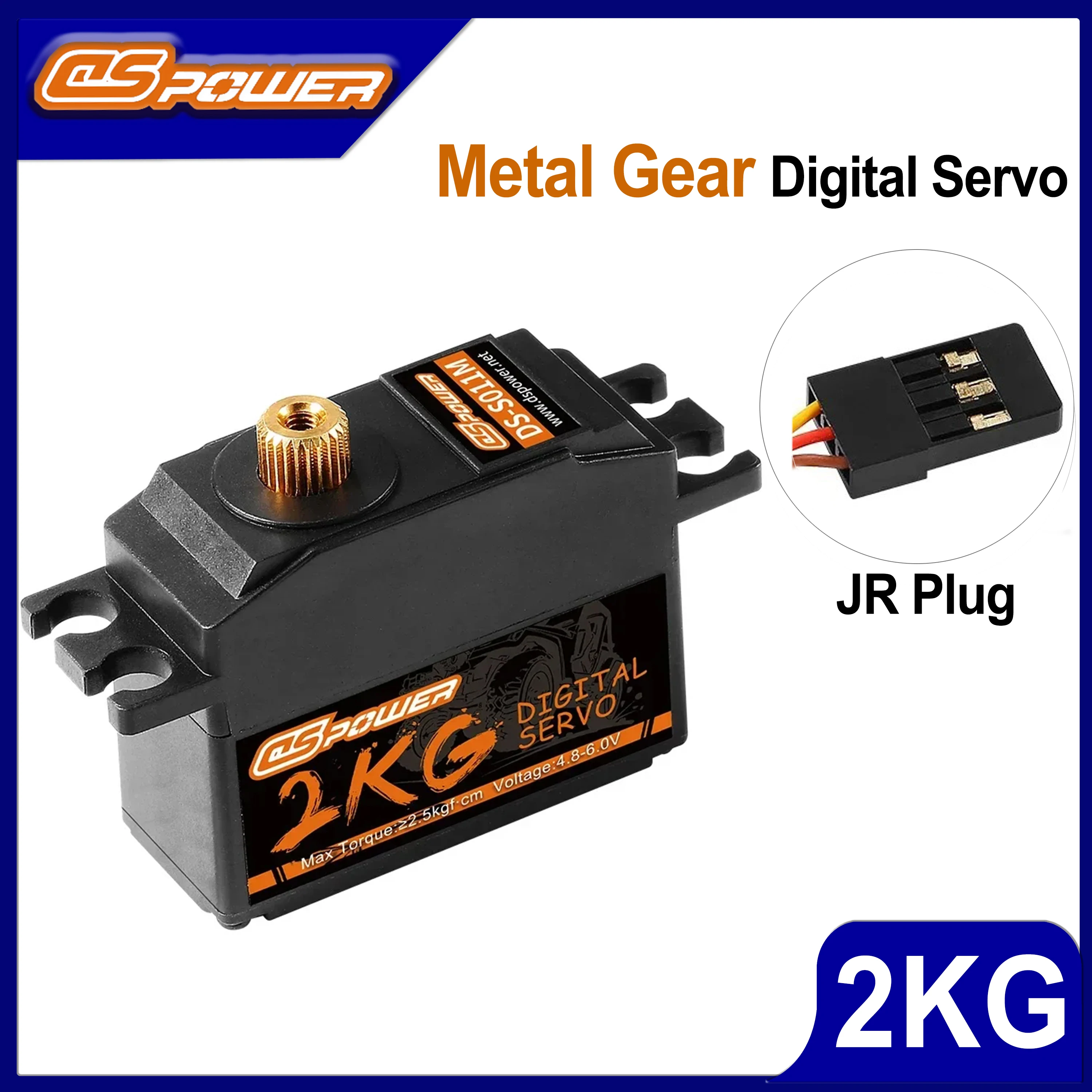 DSPOWER 2Kg Wodoodporne Serwo Cyfrowe Metalowe Przekładnie Wtyczka JR do Samochodów RC 1/12 1/14 Crawler MN128 Helikopter Dron Samolot Zabawka Robot
