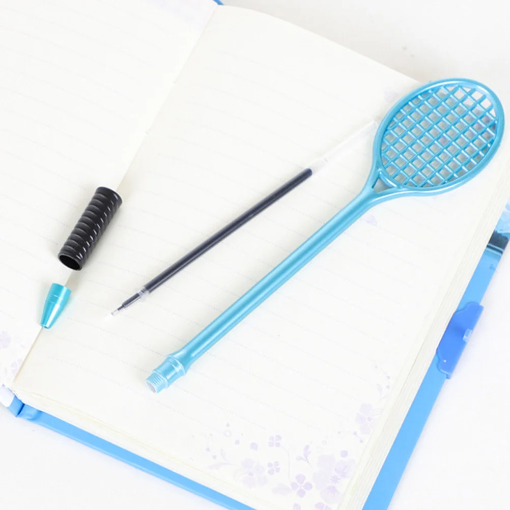

2Pcs Tennis Racket Gel Pens Black Ink Fine Point Comfortable Grip for Office School Drawing Writing Creative Stationery