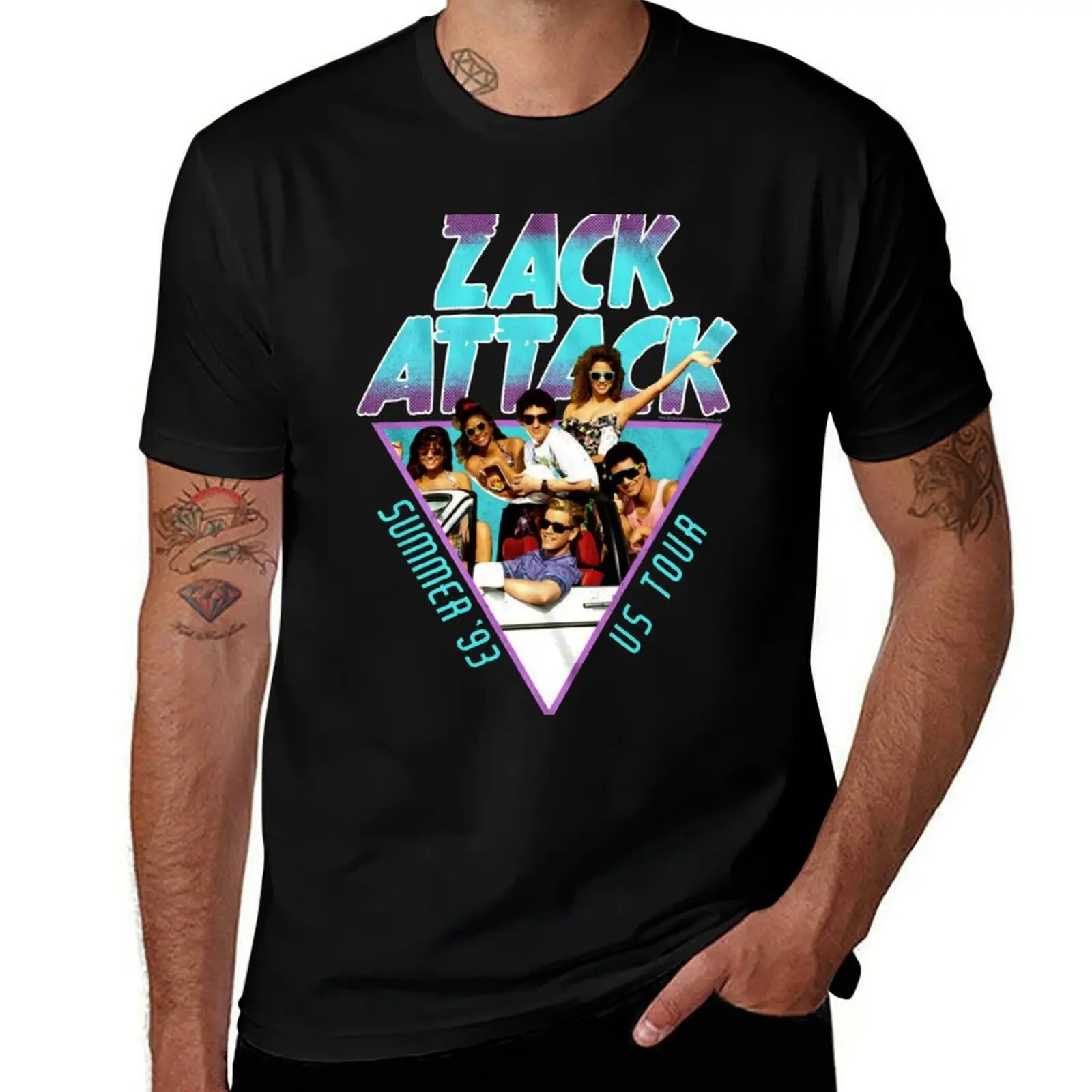 

shirts Saved man US for Attack shirts Tour slim for Summer graphic Zack by t 1993 Bell t The fit man T-Shirt tees