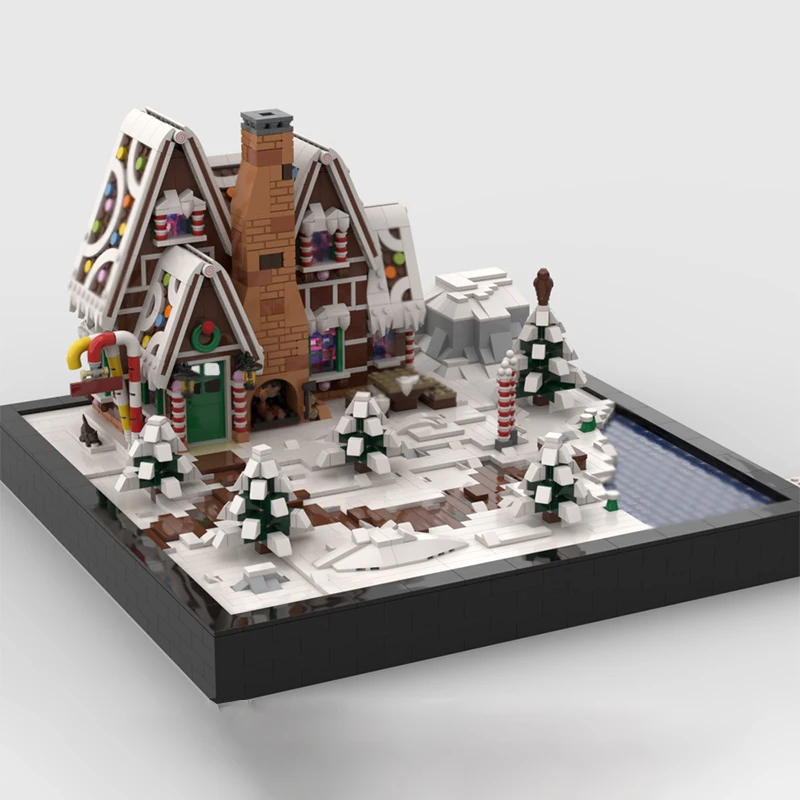 Modelo City Street View, ladrillos de construcción MOC, casa de pan de jengibre, Diorama, tecnología Modular, regalos, vacaciones, montar, traje de juguete para niños